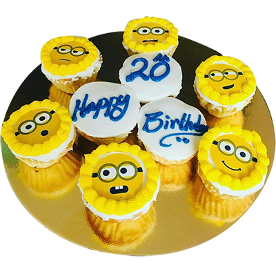 "Designer Muffins Minion Cup Cakes -9 pcs (Cake Magic) - Click here to View more details about this Product